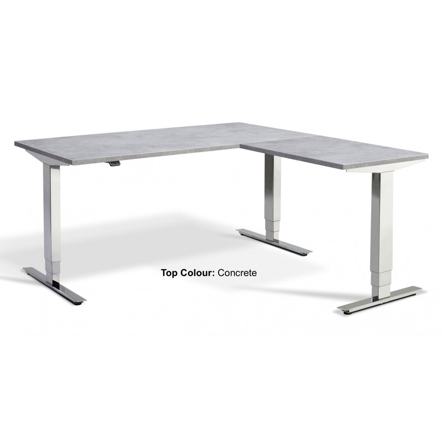 Cromo Corner Triple Motor Chrome Height Adjustable Desk
